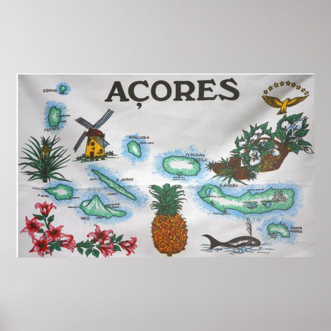 Póster souvenir de Azores (Frente)