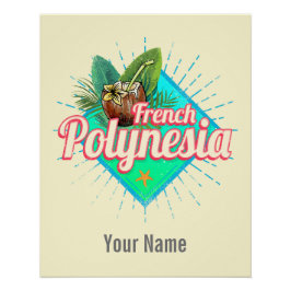 Póster Souvenir de la Polinesia Francesa Island Pacific V
