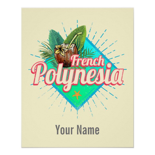 Póster Souvenir de la Polinesia Francesa Island Pacific V (Anverso)