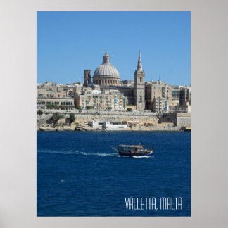Póster Souvenir de vacaciones paisajísticas de La Valeta 