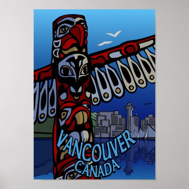 Póster Souvenir de Vancouver Poster Vancouver Totem Pole (Frente)