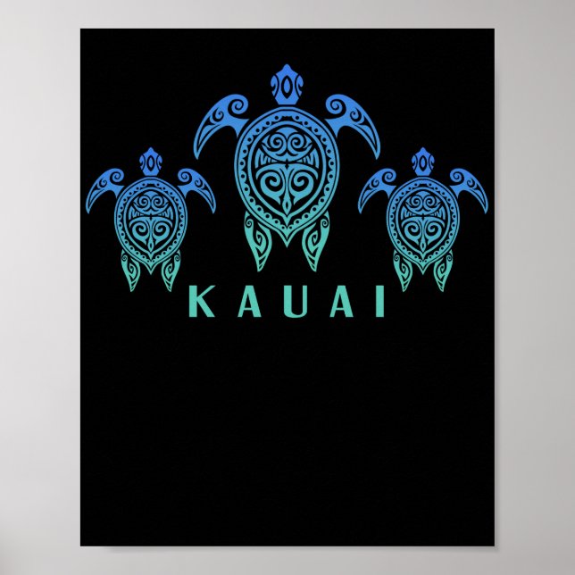 Póster Souvenir Vintage de las Islas Hawái Kauai (Frente)