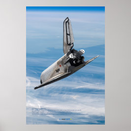 Póster Soviet Buran Shuttle Over the Planet Earth