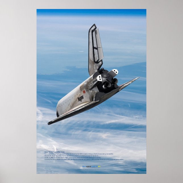 Póster Soviet Buran Shuttle Over the Planet Earth (Frente)