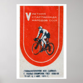 Póster Soviet Cyclist - Matchbox Print - Aesthetic Wall
