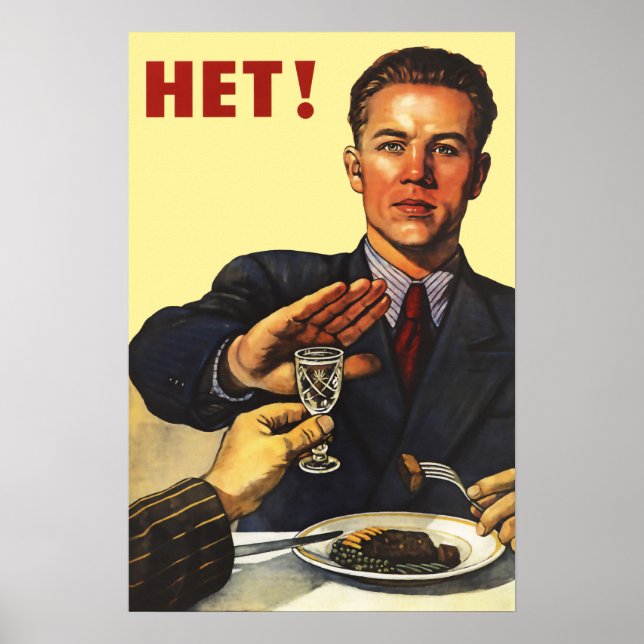 Póster Soviet "No To Alcohol" Poster (Frente)