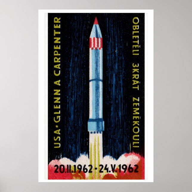 Póster Soviet Rocket Launch 1962 Astronaut - Matchbox (Frente)