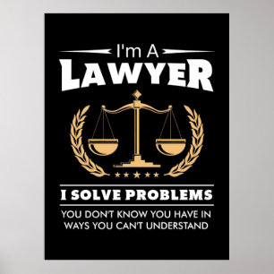 Póster Soy Abogado Y Resuelvo Problemas