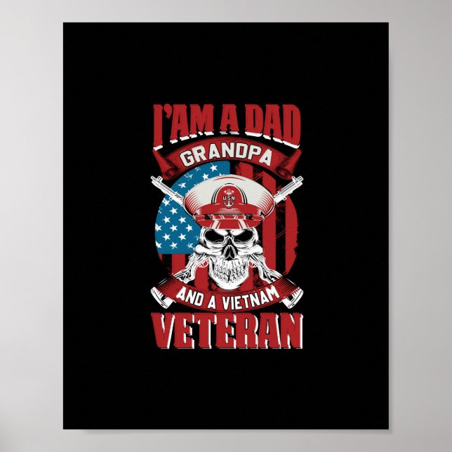 Póster soy abuelo de papá y veterano de vietnam (Frente)