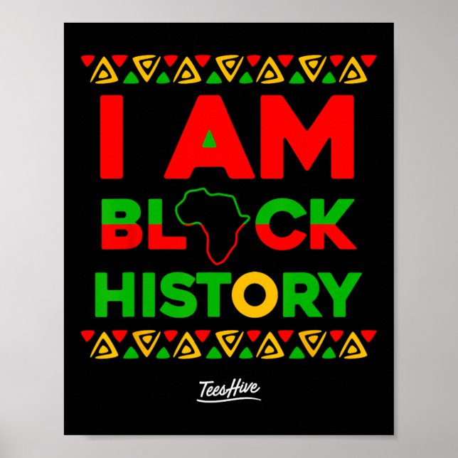 Póster Soy afrocéntrica historia negra afroamericana (Frente)