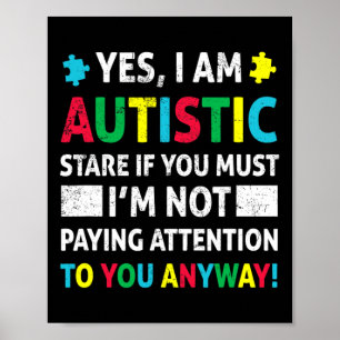 Póster Soy autista diversión autismo aceptación de concie