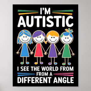 Póster Soy autista y veo que los ánimos del autismo en el