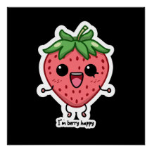 Soy Berry Happy lindo kawaii fresa saltando