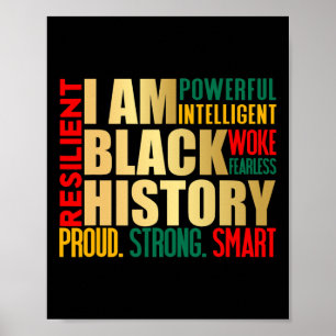 Póster Soy Black History Month American African Pride Ce