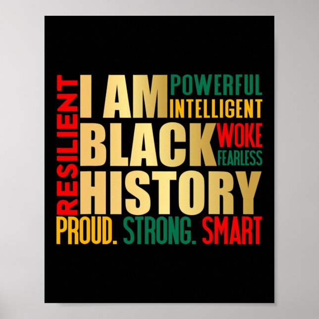 Póster Soy Black History Month American African Pride Ce (Frente)
