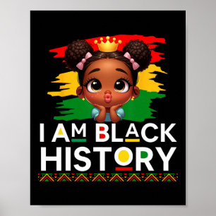 Póster Soy Camisa De Historia Negra Para Niños Chica Hist