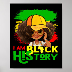 Póster Soy camiseta de historia negra para niños mujeres