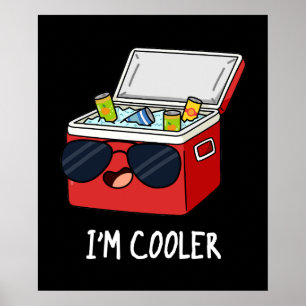 Póster Soy Cooler Funny Ice Cooler Box Pun Dark BG