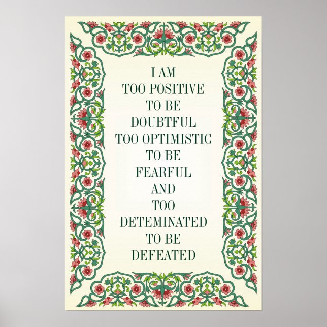PÓSTER SOY DEMASIADO POSITIVO PARA SER DEMASIADO OPTIMIST (Frente)