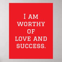 Póster Soy digno de amor y éxito