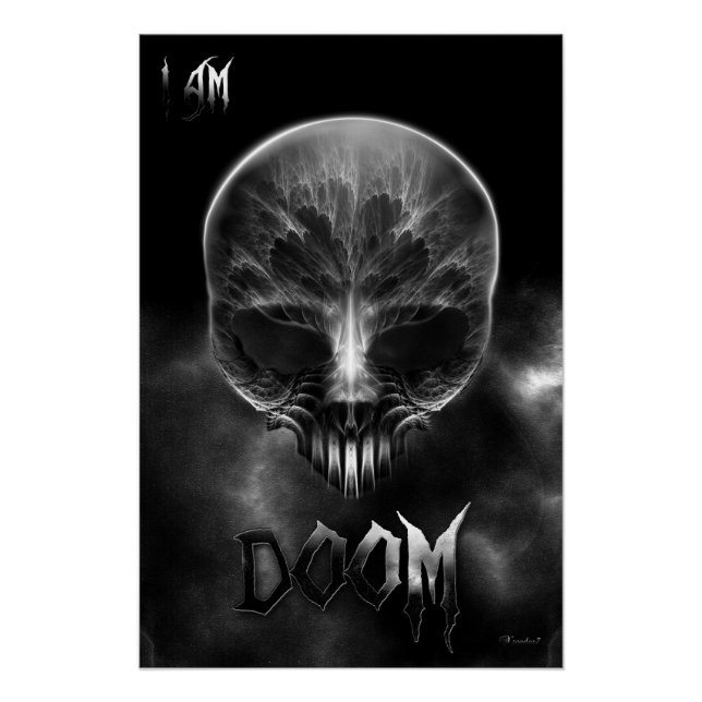 Póster Soy Doom Fractal Skull (Anverso)