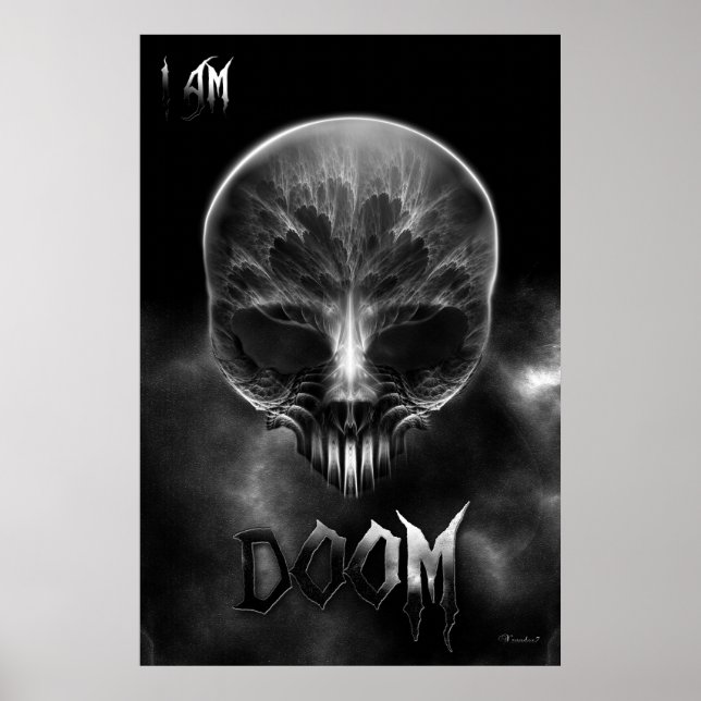 Póster Soy Doom Fractal Skull (Frente)