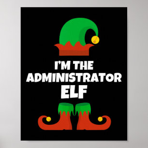 Póster Soy El Administrador Elfo Familia Pijama Navidad