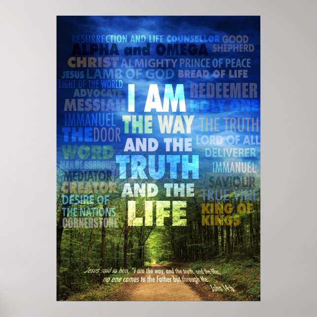 Póster Soy el camino, la verdad y la vida - John 14: (Frente)