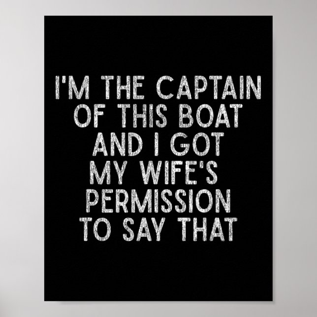 Póster Soy El Capitán De Este Barco Camiseta De Barco Div (Frente)