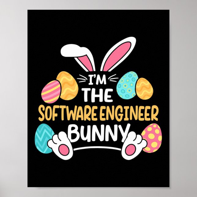 Póster Soy el conejito desarrollador de ingeniero de soft (Frente)