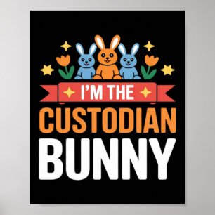 Póster Soy el conejo custodio de Pascua familia coinciden