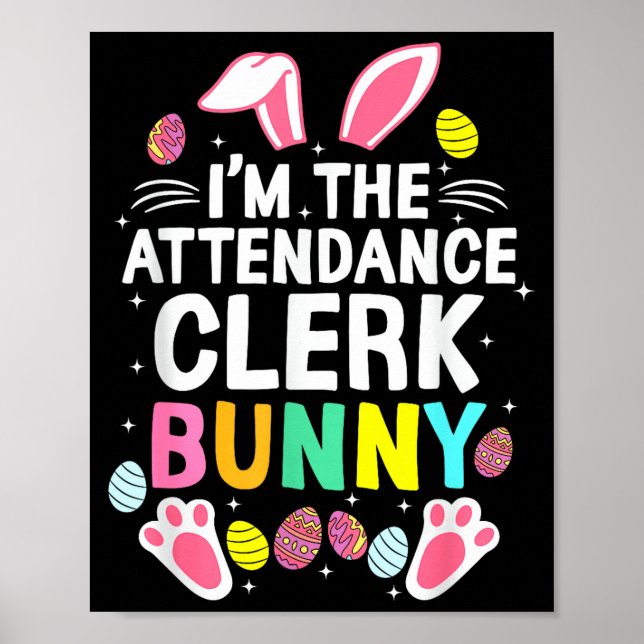 Póster Soy el conejo de asistencia Clerk Feliz día de Pas (Frente)