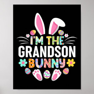 Póster Soy el conejo nieto divertido día de Pascua famili