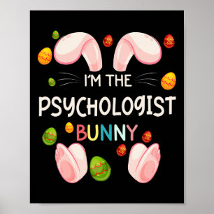 Póster Soy el conejo psicólogo divertido familia coincide