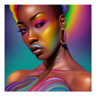 Póster Soy el cuello. Mujeres africanas Melanin Sista neg