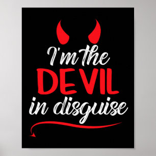 Póster Soy el diablo disfrazado salón de adoración satané