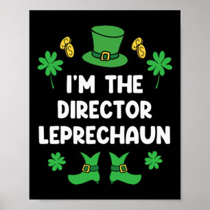 Póster Soy El Director Leprechaun Día Divertido de San Pa