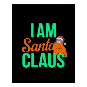Póster Soy el diseño de arte digital de Santa Claus