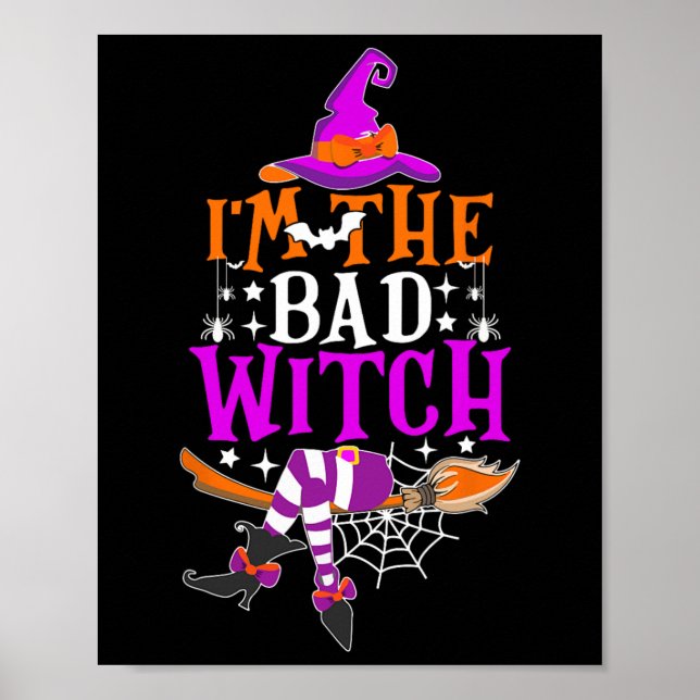 Póster Soy el disfraz de mala bruja de Halloween (Frente)