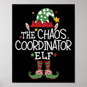 Póster Soy El Elfo Coordinador Del Caos Diversión Navidad