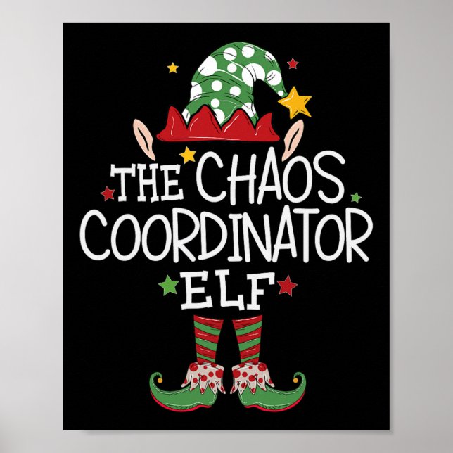 Póster Soy El Elfo Coordinador Del Caos Diversión Navidad (Frente)