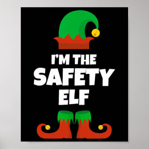Póster Soy El Elfo De Seguridad Familia Pijama Navidad Di