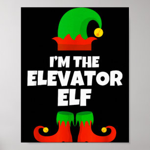 Póster Soy El Elfo Del Ascensor Familia Pijama Navidad Di