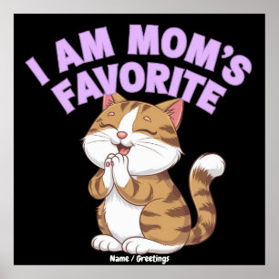 Póster Soy el favorito de mamá: divertida idea de regalo