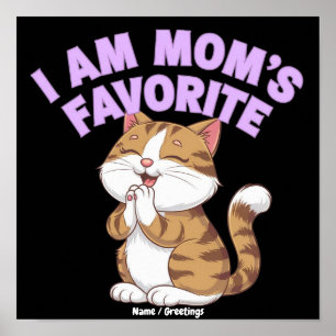 Póster Soy el favorito de mamá: divertida idea de regalo