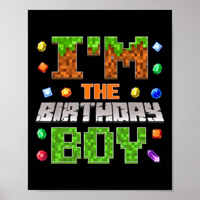 Póster Soy el Fiesta de video de cumpleaños Bday Gamer Pi (Frente)