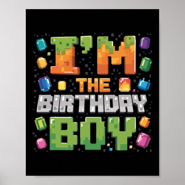 Póster Soy el Fiesta de video de cumpleaños Bday Gamer Pi (Frente)