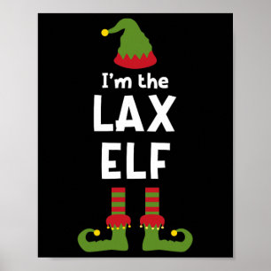 Póster Soy el Lax Elf Funny Lacrosse Player Navidades Pa