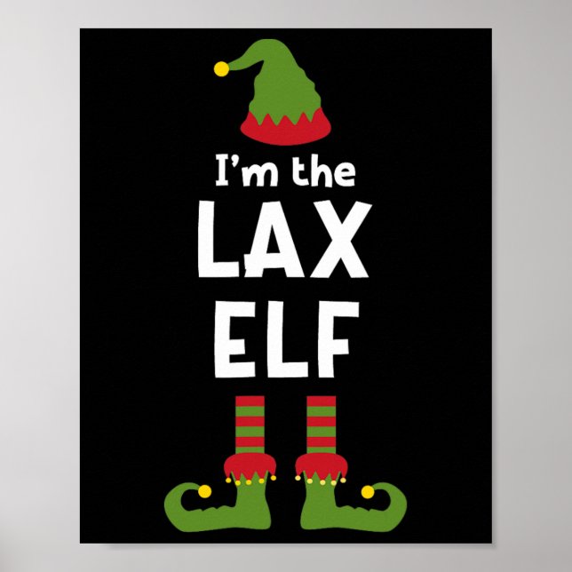 Póster Soy el Lax Elf Funny Lacrosse Player Navidades Pa (Frente)