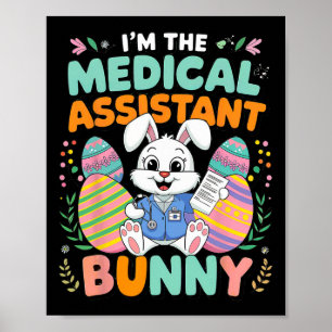 Póster Soy el médico insistente conejito divertido de Pas